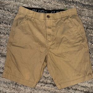 Plugg Men's Tan Flat-Front Shorts